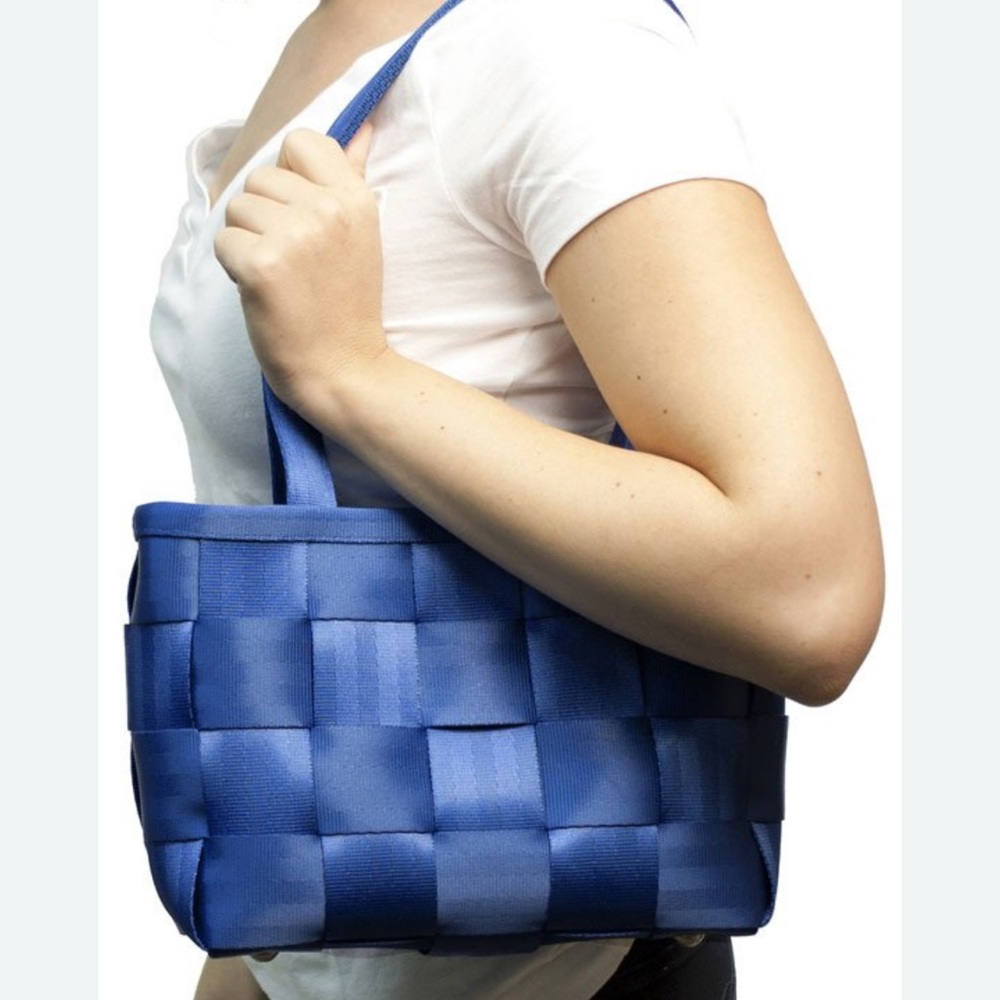 Harveys Blue Woven seatbelt shoulder bag